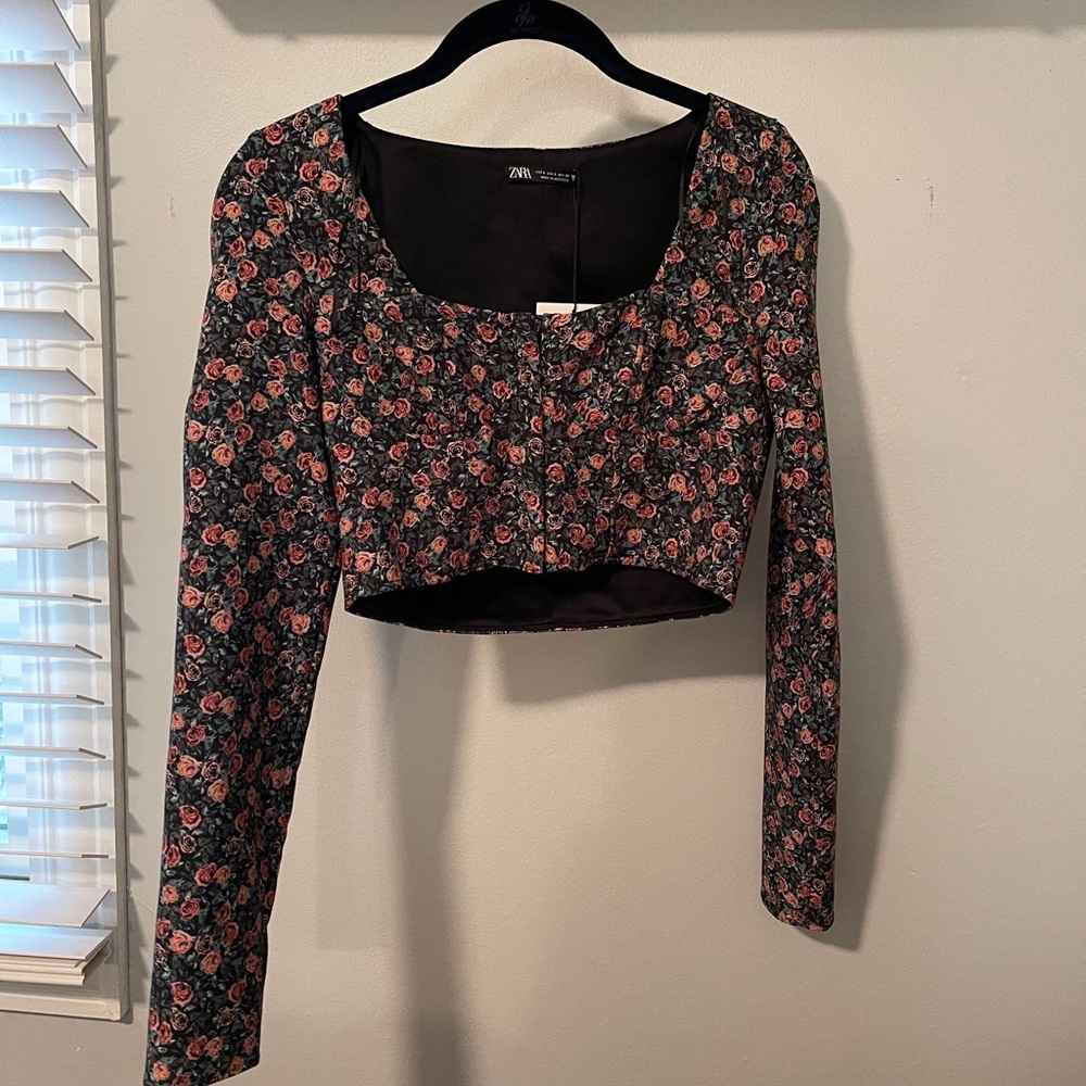 Zara crop top floral